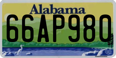 AL license plate 66AP980