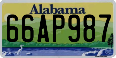 AL license plate 66AP987