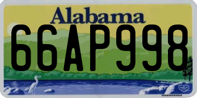 AL license plate 66AP998