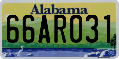 AL license plate 66AR031