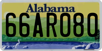 AL license plate 66AR080