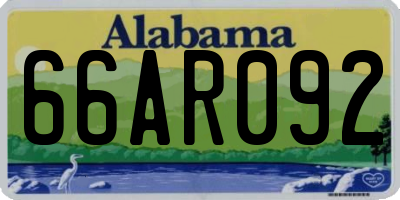 AL license plate 66AR092