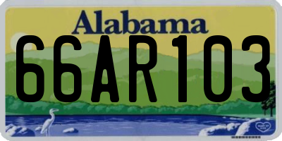 AL license plate 66AR103