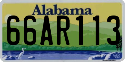 AL license plate 66AR113