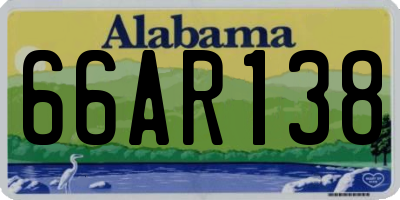 AL license plate 66AR138