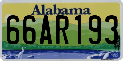 AL license plate 66AR193