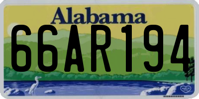 AL license plate 66AR194