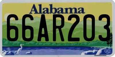 AL license plate 66AR203