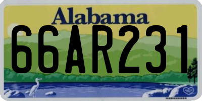 AL license plate 66AR231