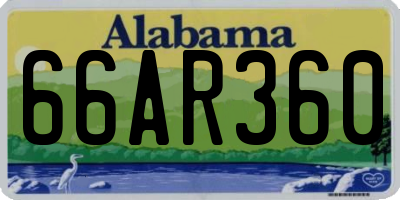 AL license plate 66AR360