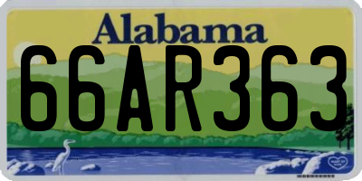 AL license plate 66AR363