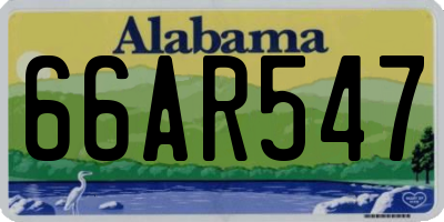 AL license plate 66AR547