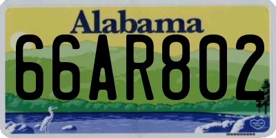AL license plate 66AR802