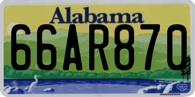 AL license plate 66AR870