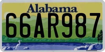 AL license plate 66AR987