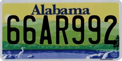 AL license plate 66AR992