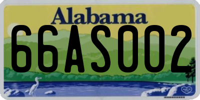 AL license plate 66AS002