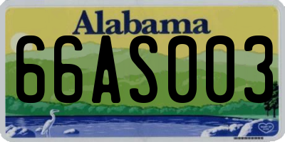 AL license plate 66AS003