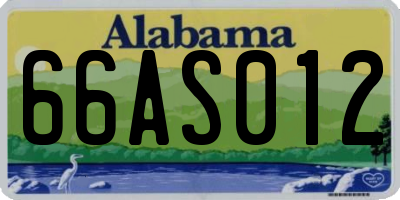 AL license plate 66AS012