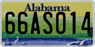 AL license plate 66AS014