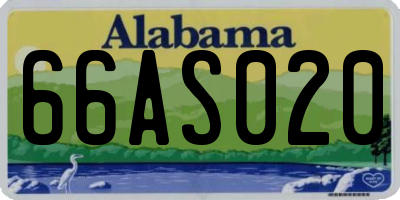 AL license plate 66AS020