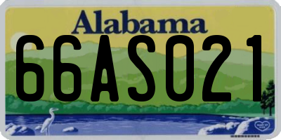 AL license plate 66AS021