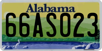 AL license plate 66AS023