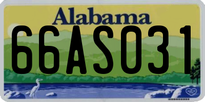AL license plate 66AS031
