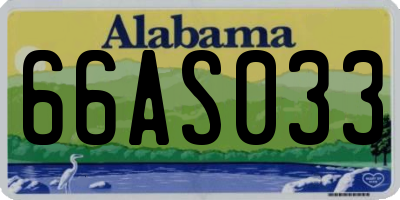 AL license plate 66AS033