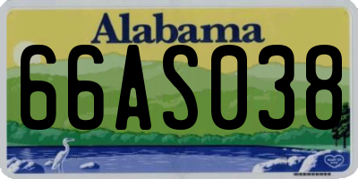 AL license plate 66AS038