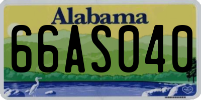 AL license plate 66AS040