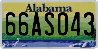 AL license plate 66AS043