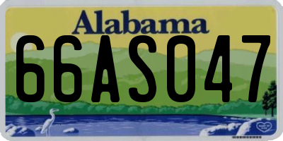 AL license plate 66AS047