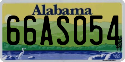 AL license plate 66AS054