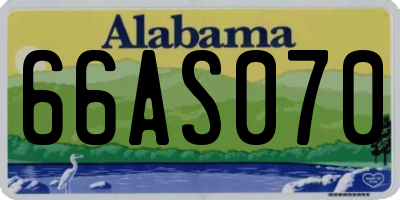 AL license plate 66AS070