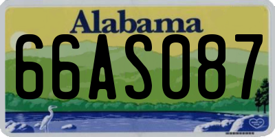 AL license plate 66AS087