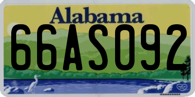 AL license plate 66AS092
