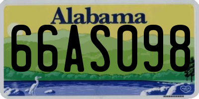 AL license plate 66AS098