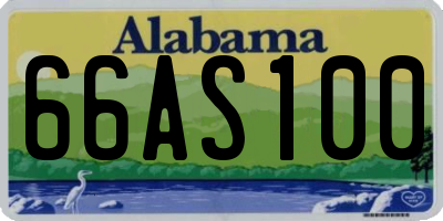 AL license plate 66AS100