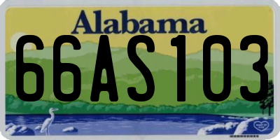AL license plate 66AS103