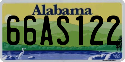 AL license plate 66AS122