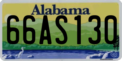 AL license plate 66AS130