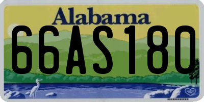 AL license plate 66AS180