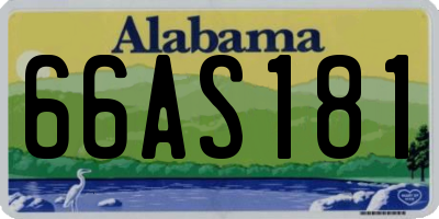 AL license plate 66AS181