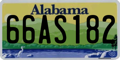 AL license plate 66AS182