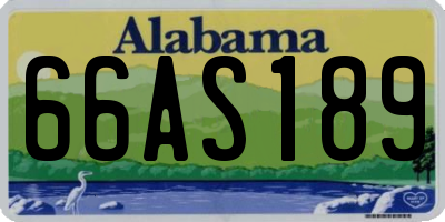 AL license plate 66AS189