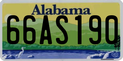 AL license plate 66AS190