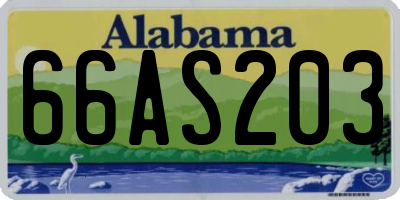 AL license plate 66AS203