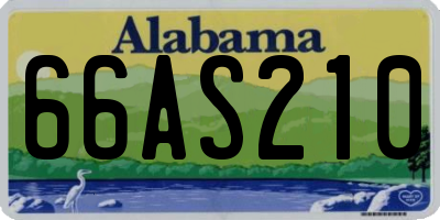 AL license plate 66AS210