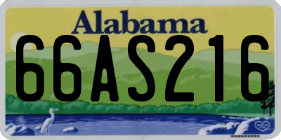 AL license plate 66AS216